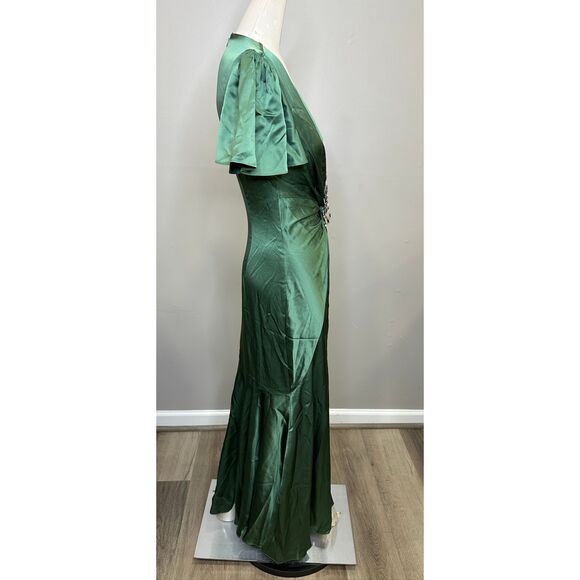 Cinq à Sept Kordyn Bias-Cut Midi-Dress In Forest Fog US 4 $725 - Picture 12 of 14